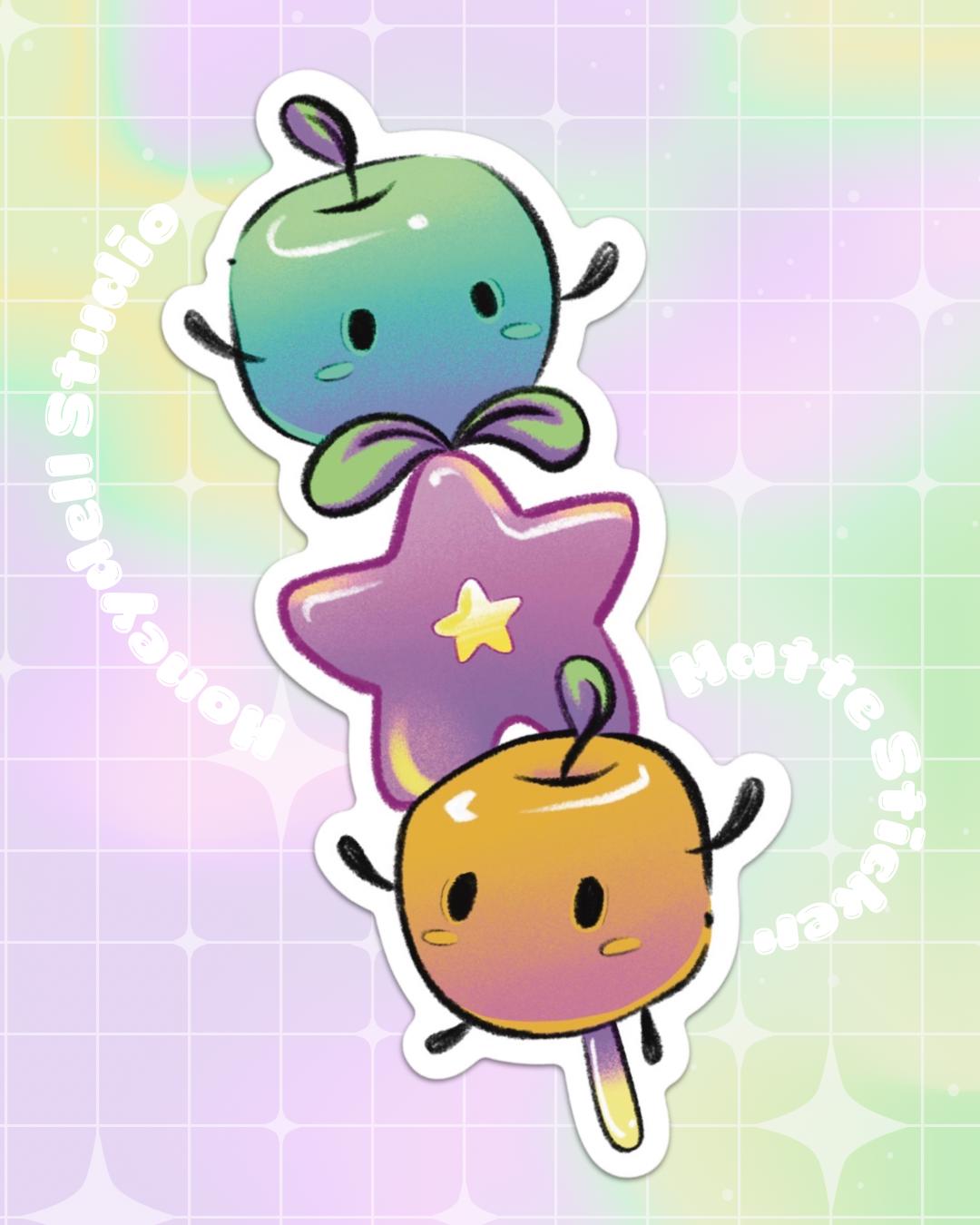 Apple Farm Creature Dango Tanghulu Matte Sticker