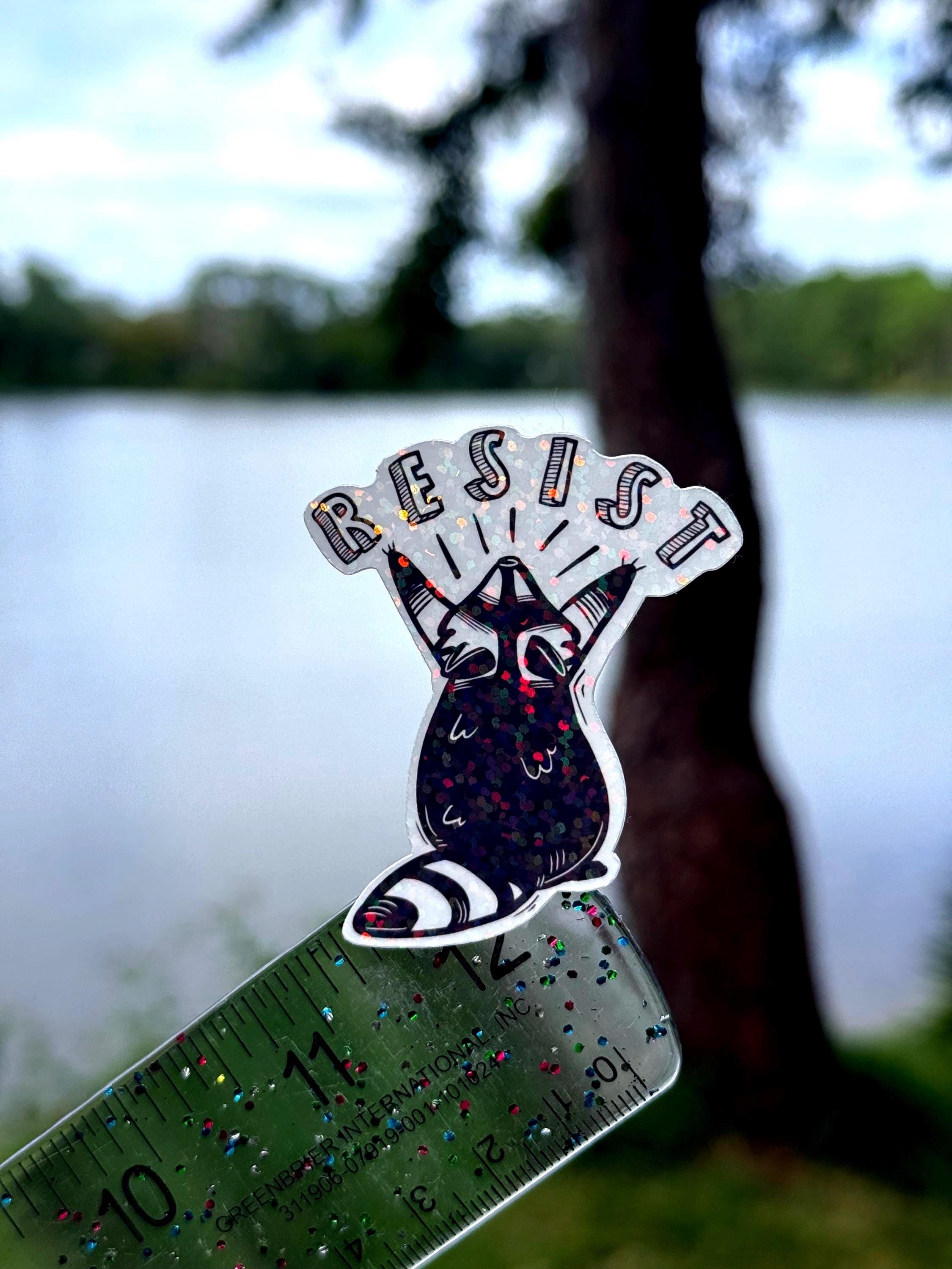Holographic Resist Raccoon Sticker - water resistant