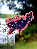 Holographic I Have Rabies Cat Sticker - water resistant