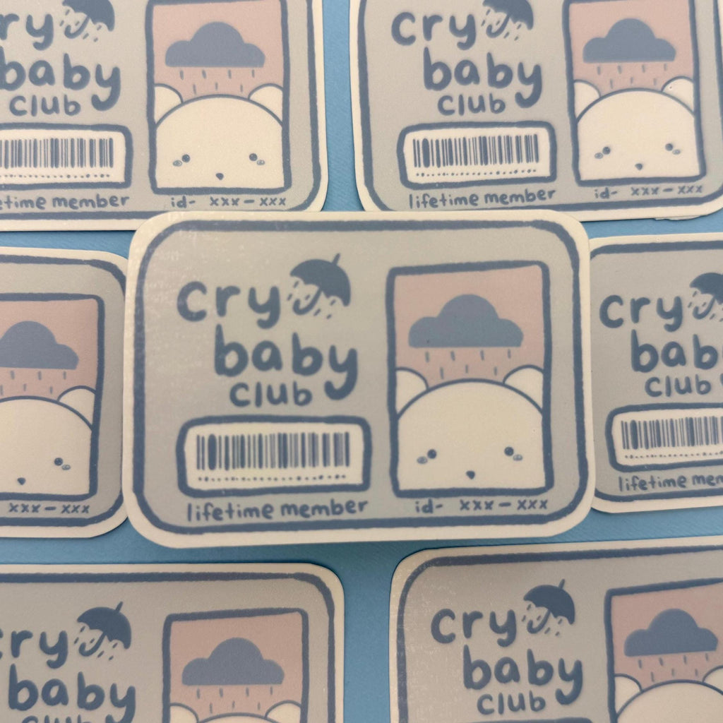 Cry Baby Club - matte finish die cut sticker - water resistant