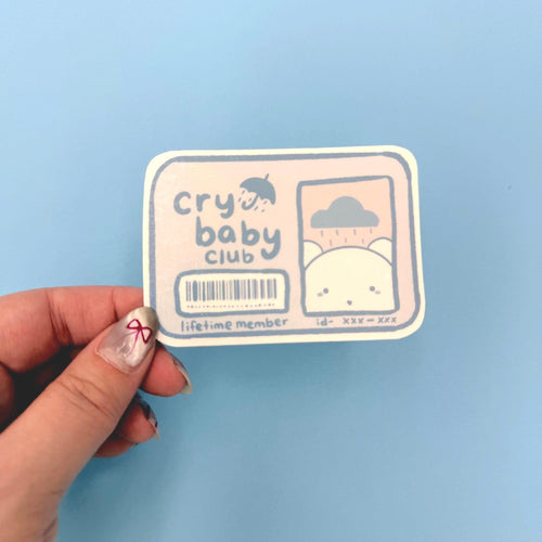 Cry Baby Club - matte finish die cut sticker - water resistant