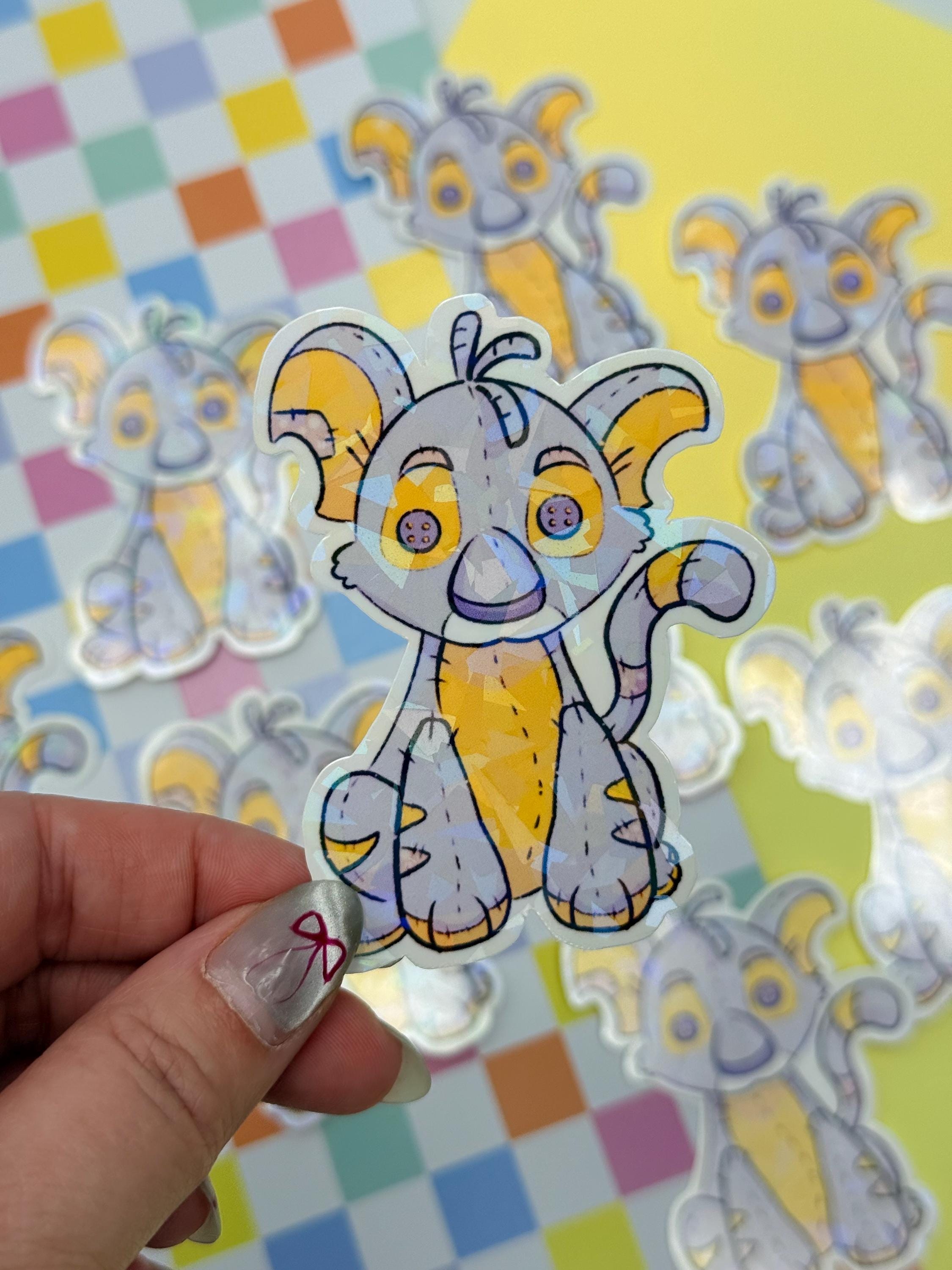 Plushie Tiger - holographic finish - cute virtual pet inspired die cut sticker