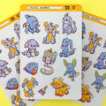 Plushie Virtual Pets Sticker Sheet - matte finish