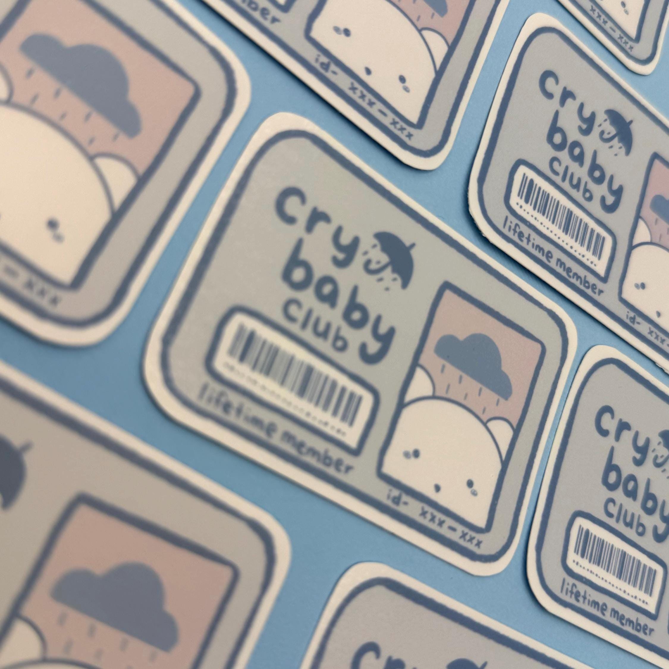 Cry Baby Club - matte finish die cut sticker - water resistant