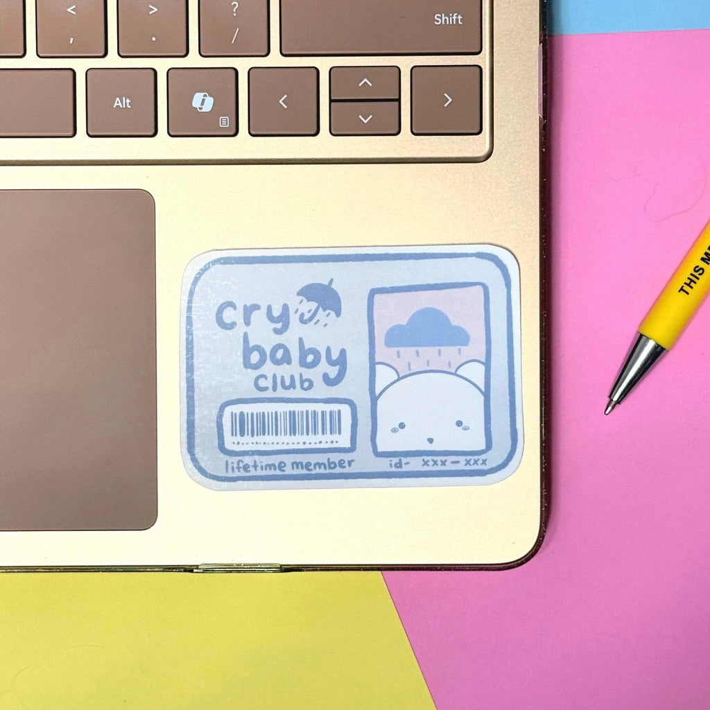 Cry Baby Club - matte finish die cut sticker - water resistant