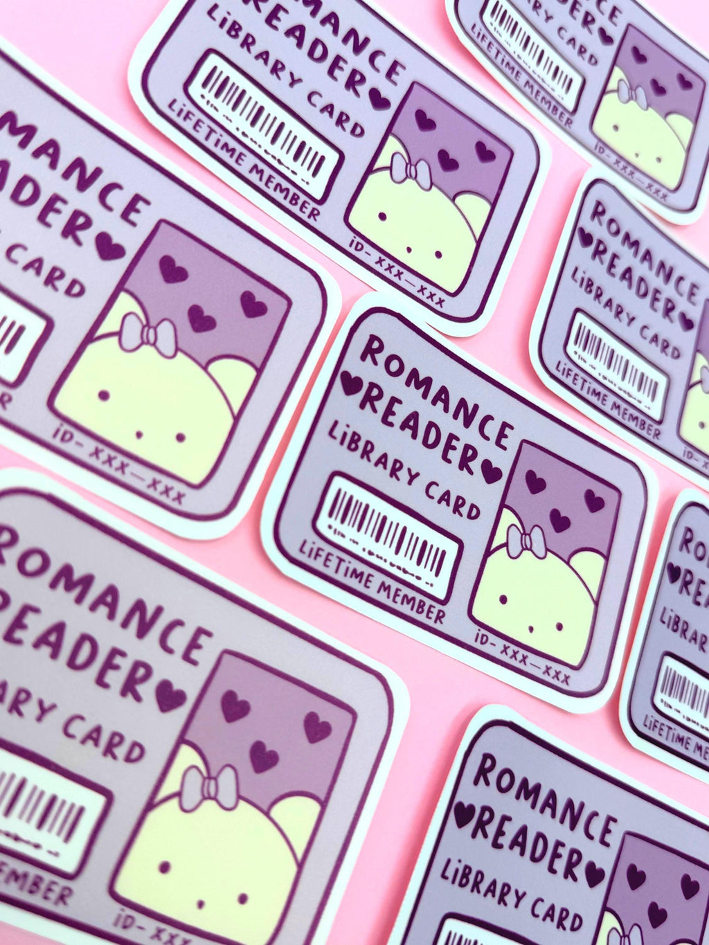 Romance Reader Library Card - matte finish die cut sticker - water resistant
