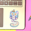 Plushie Mouse - holographic finish - cute virtual pet inspired die cut sticker