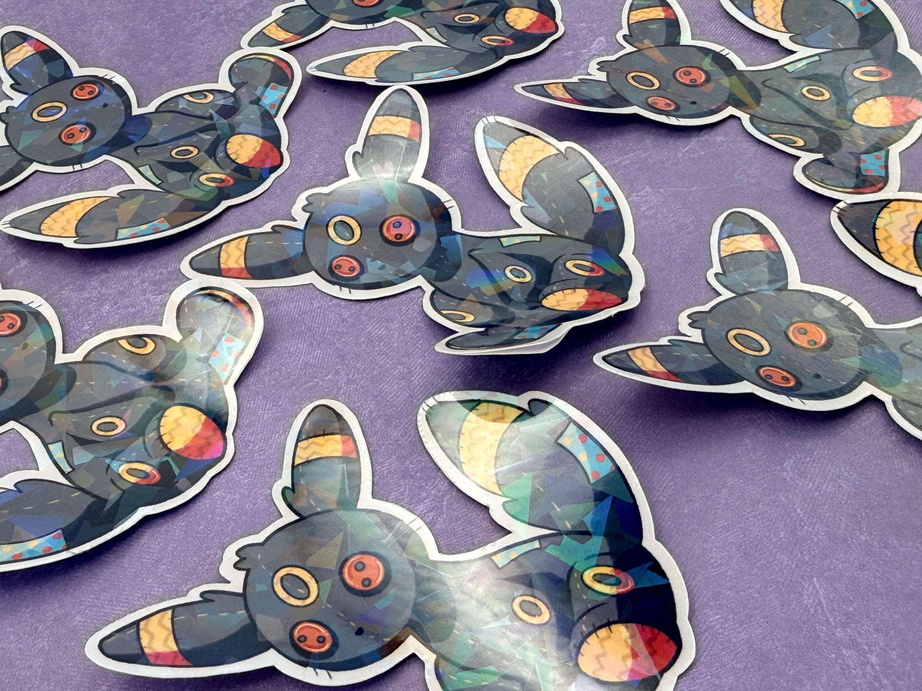 Plushie Dark Dog - holographic finish - cute virtual pet inspired die cut sticker
