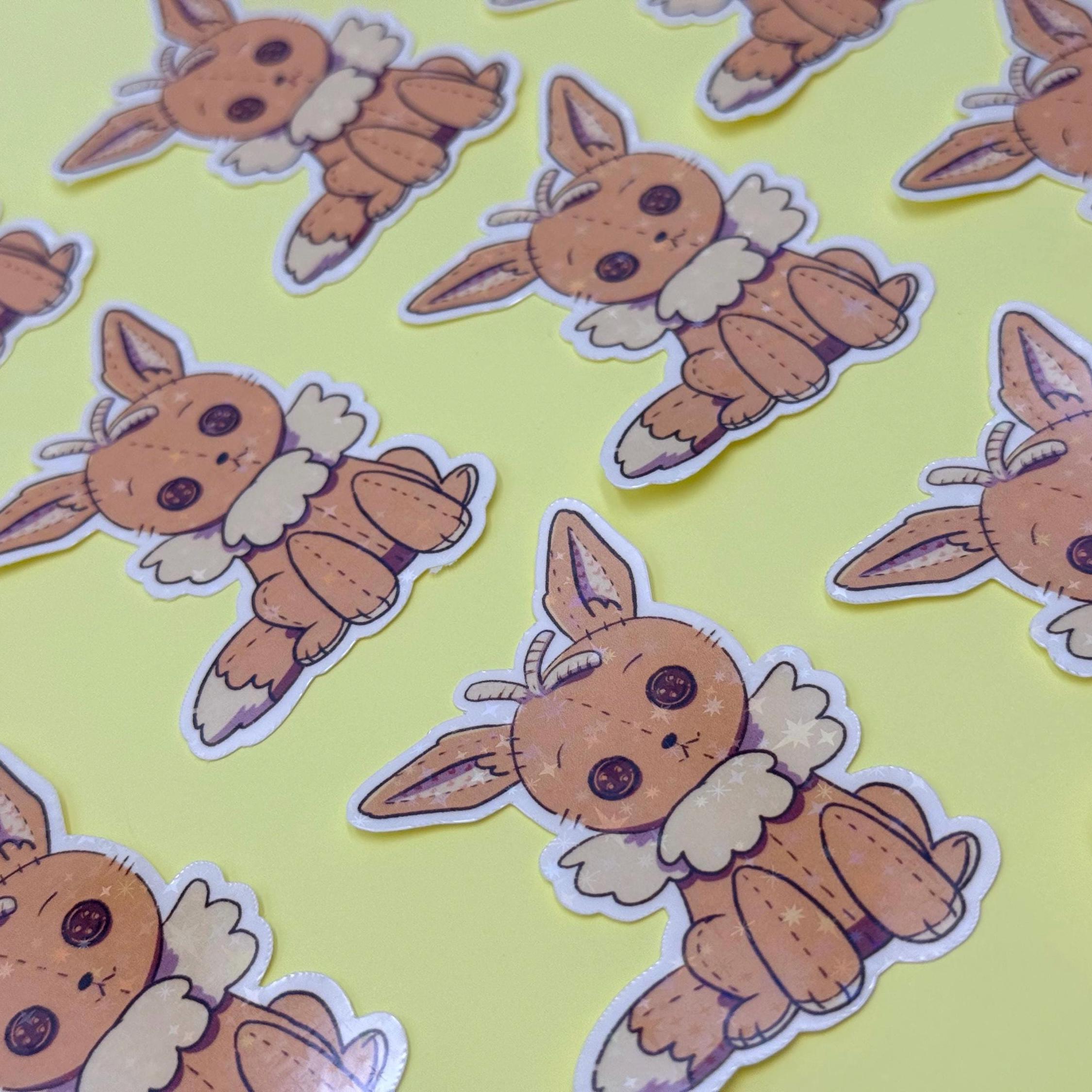Plushie Dog - holographic finish - cute virtual pet inspired die cut sticker