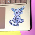Plushie Psychic Dog - holographic finish - cute virtual pet inspired die cut sticker