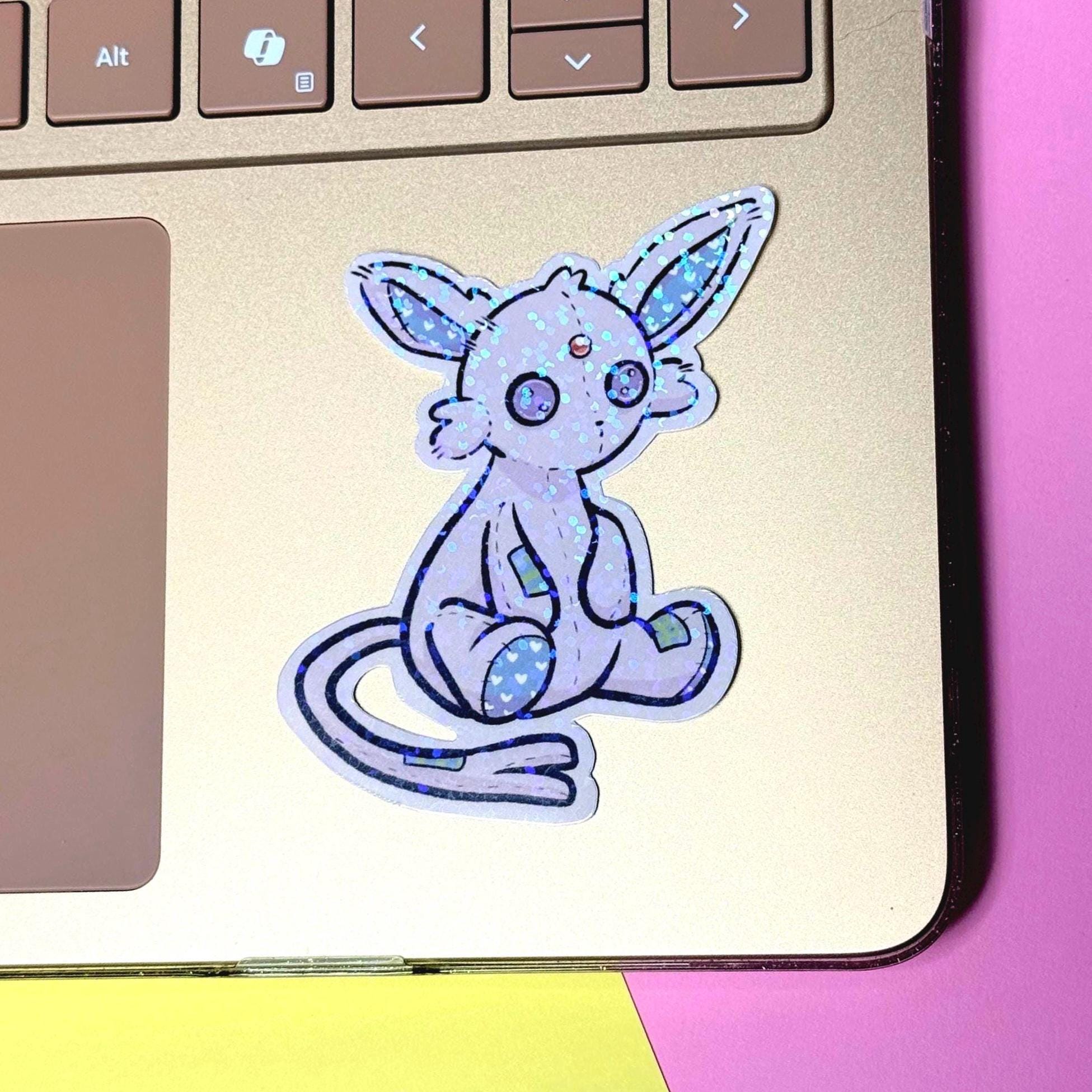 Plushie Psychic Dog - holographic finish - cute virtual pet inspired die cut sticker